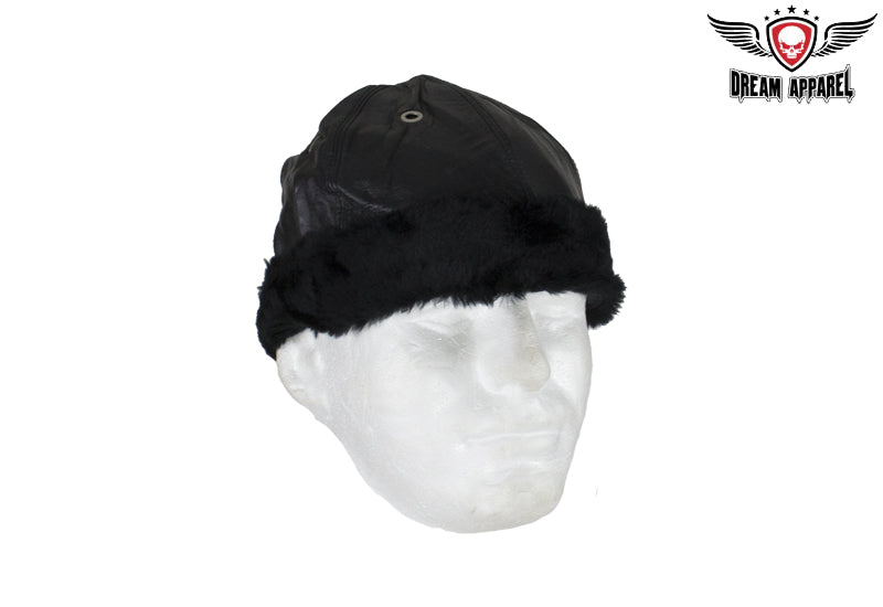 Biker Leather Cap