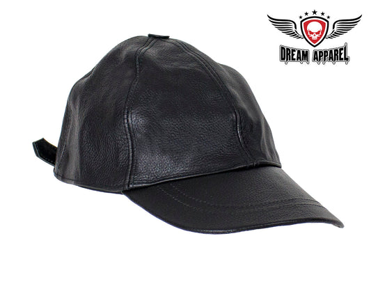 Biker Leather Baseball Cap