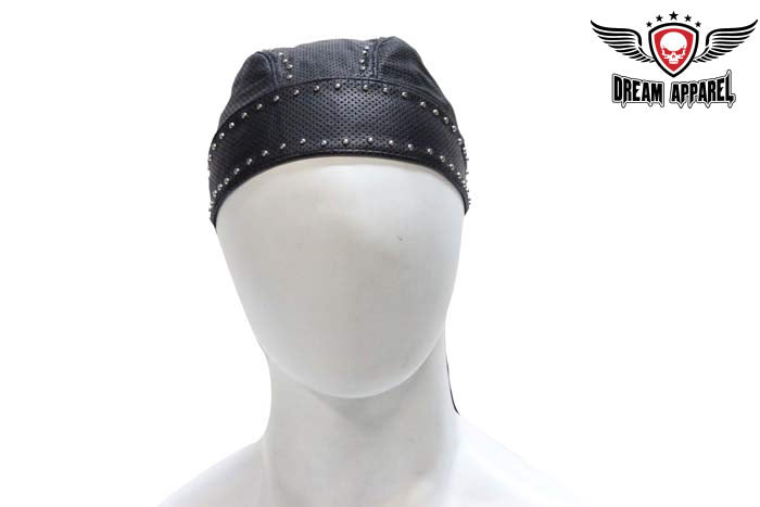 Biker Skull Cap With Studs