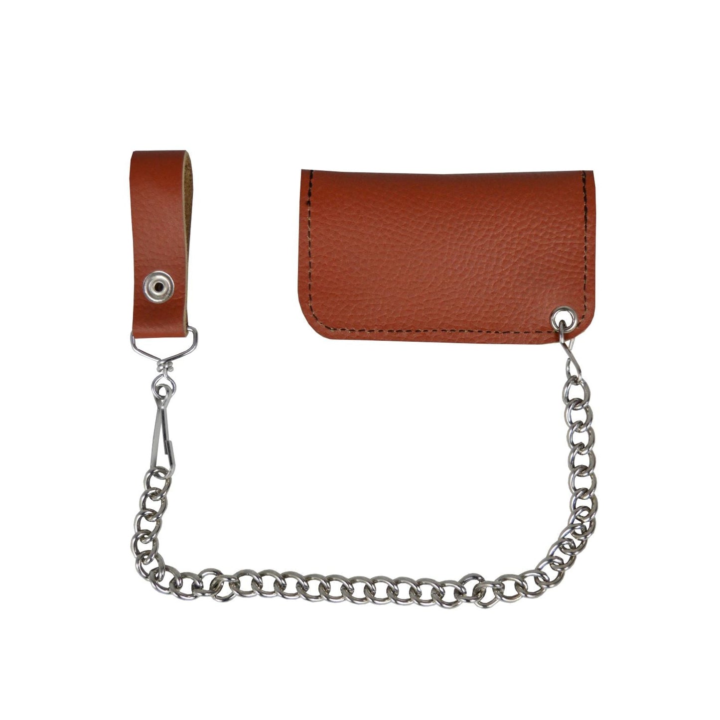 Brown Leather Motorcycle Chain Coins Wallet