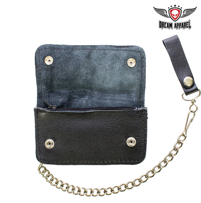 Biker Bifold Chain Wallet Heavy Duty Premium Leather