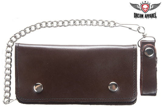 Dream Apparel Brown Bifold Motorcycle Chain Wallet