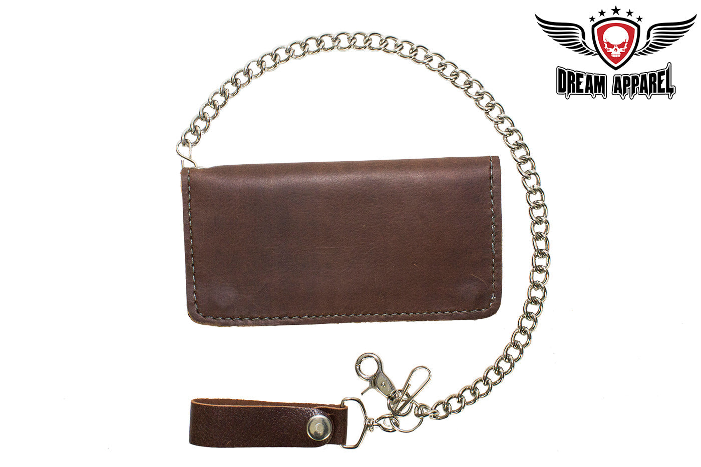 Dream Apparel Heavy Duty Dark Brown Leather Chain Wallet