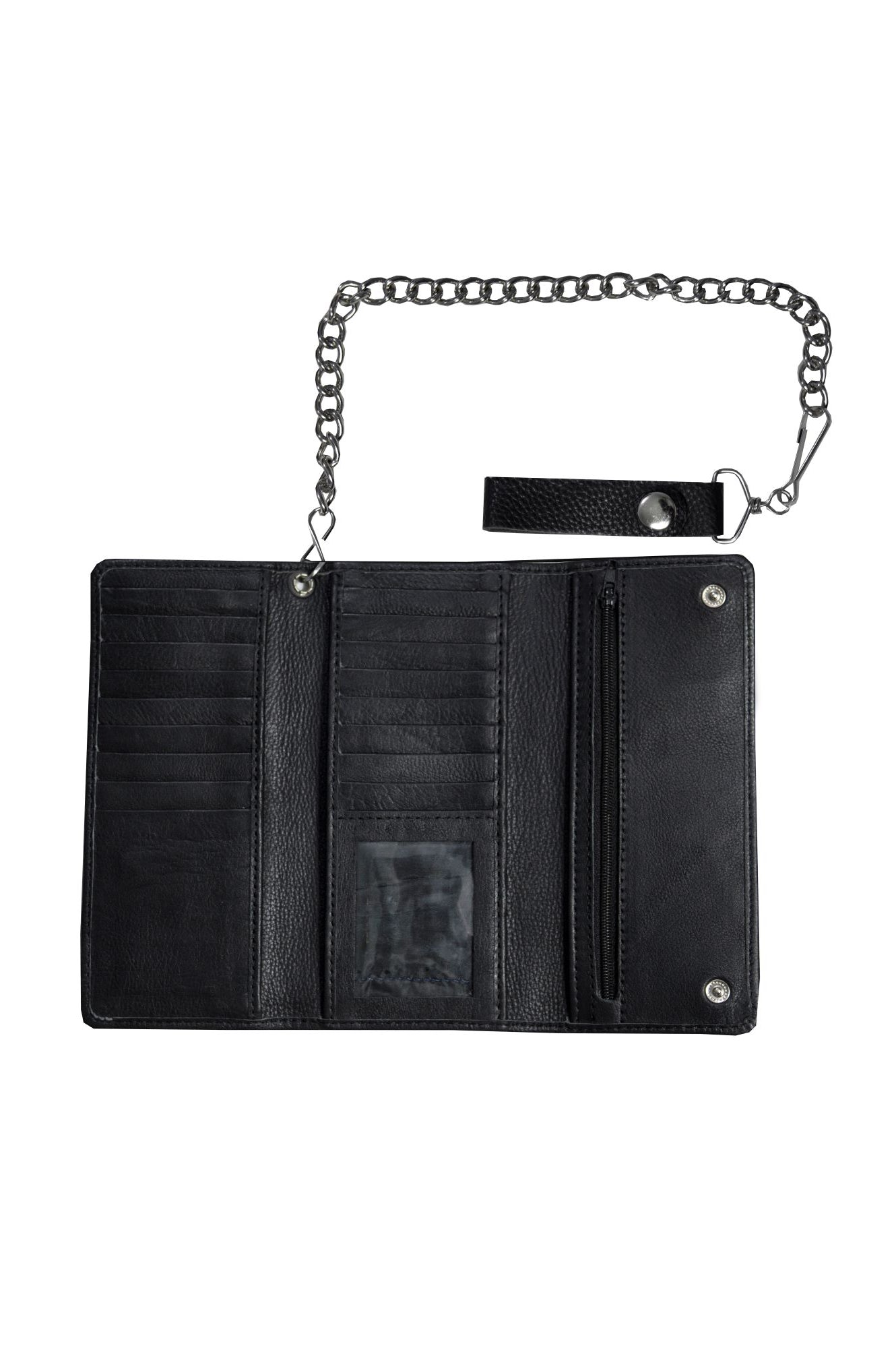 Dream Apparel Heavy Duty Biker Bifold Chain Wallet Credit Card Slots