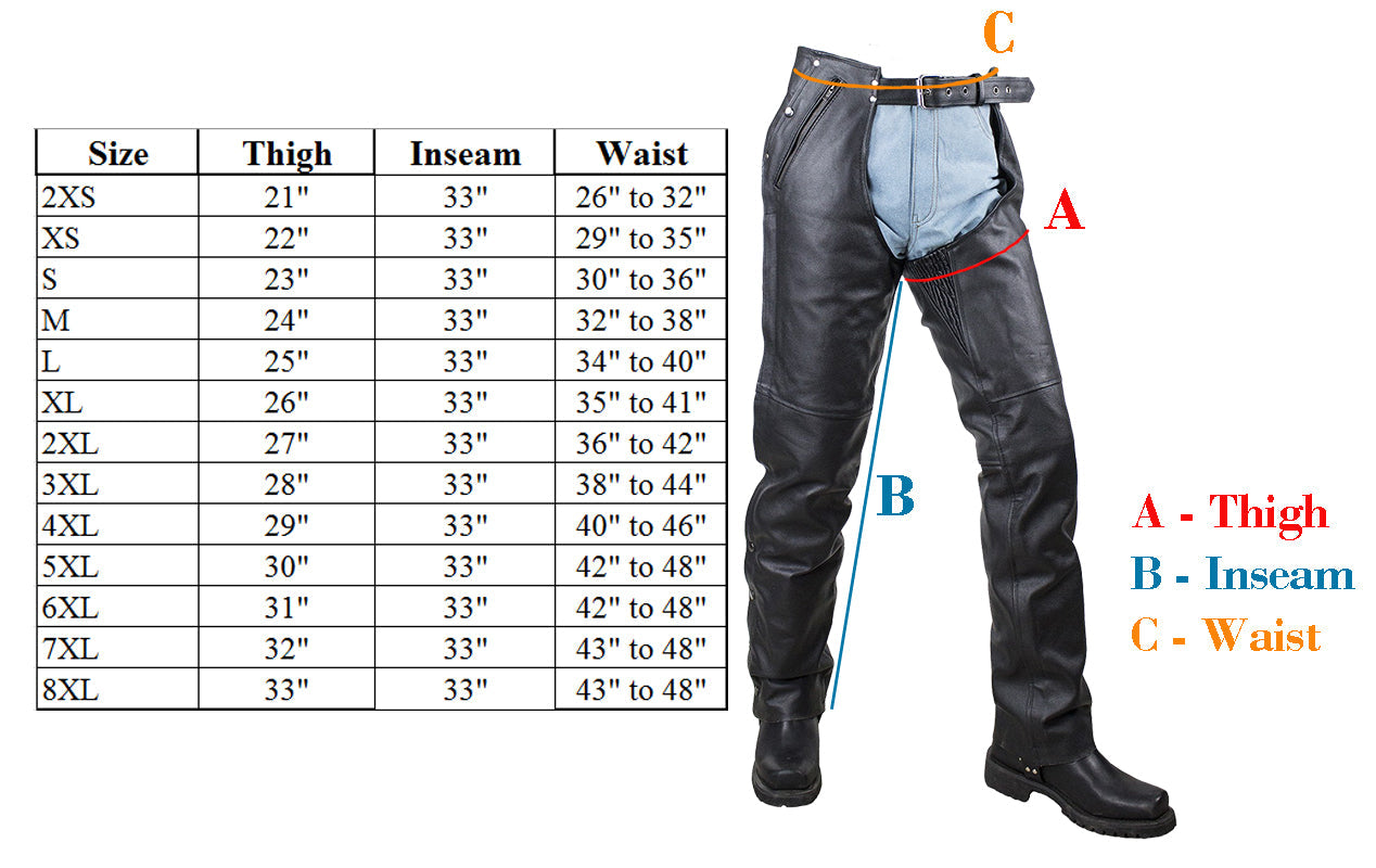 Plain Black Split Leather Chaps