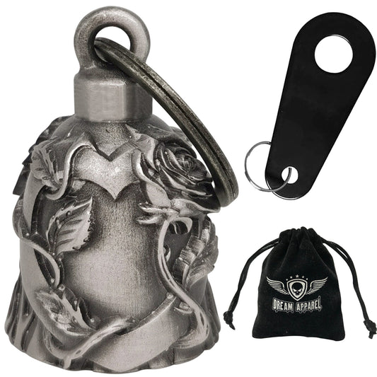 Dream Apparel Heart with Rose Motorcycle Bell, for Good Luck and in 3-D, Light Weight