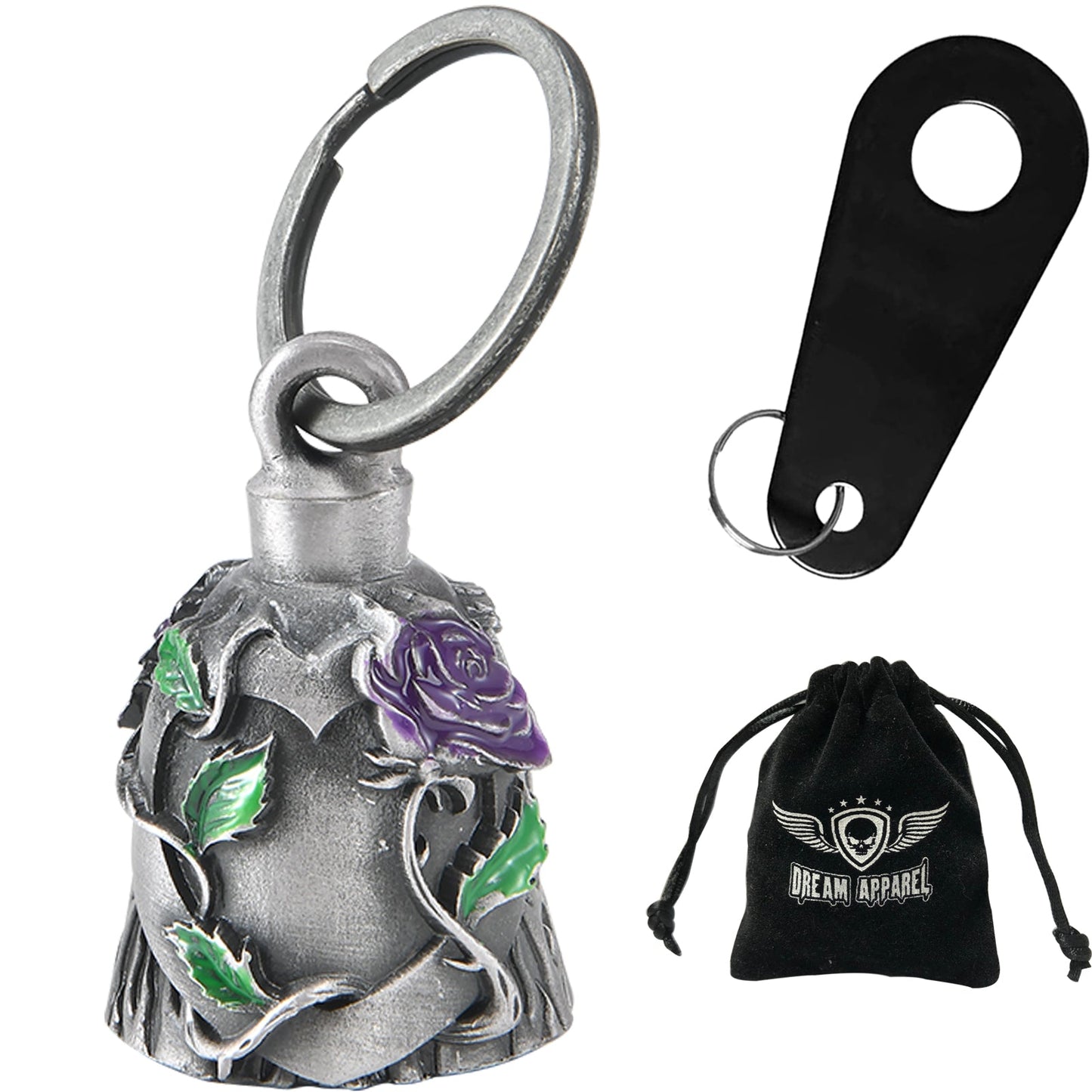 Dream Apparel Heart with Purple Rose 3D Motorcycle Bell  3-D, Light Weight, Impact Resistant