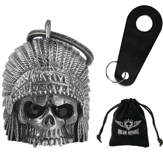 Dream Apparel Indian Skull Head Black Eyes Motorcycle Bell