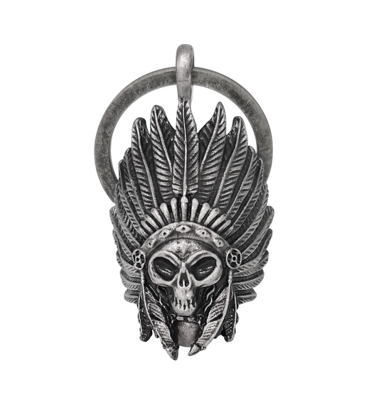 Dream Apparel Indian Skull Motorcycle Bell, for Good Luck and in 3-D, Light Weight Impact Resistant