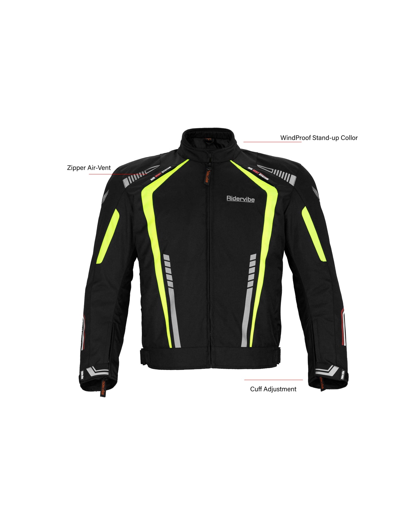 Dream Apparel Men's Nylon and Mesh Motorcycle Neon Jacket