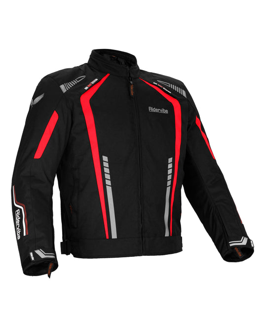 Dream Apparel Men's Nylon and Mesh Motorcycle Red Jacket