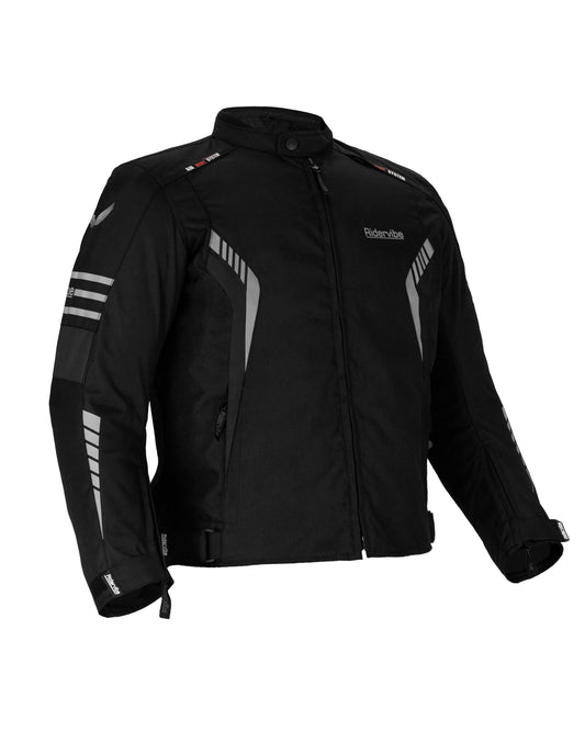 Dream Apparel Men's CE Armored Nylon & Mesh Motorcycle Black Waterproof Biker Jackets