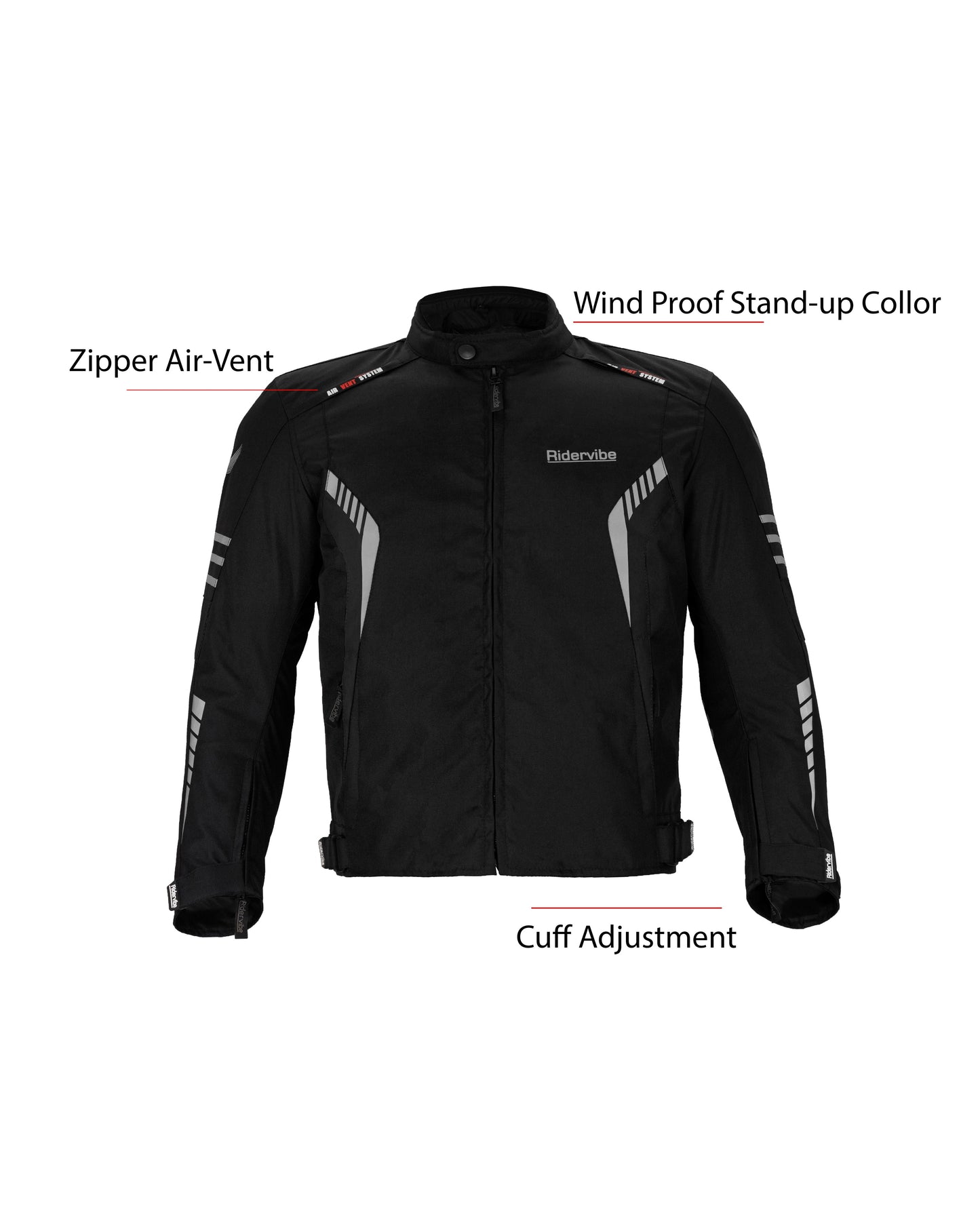 Dream Apparel Men's CE Armored Nylon & Mesh Motorcycle Black Waterproof Biker Jackets