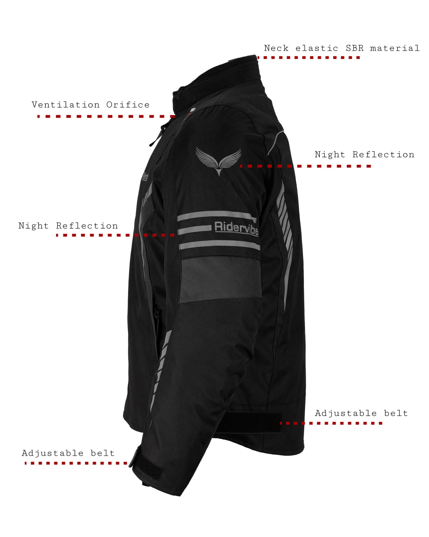 Dream Apparel Men's CE Armored Nylon & Mesh Motorcycle Grey and Black Waterproof Biker Jackets