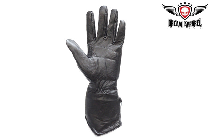 Ladies Motorcycle Gloves W/ Stitched Eagle