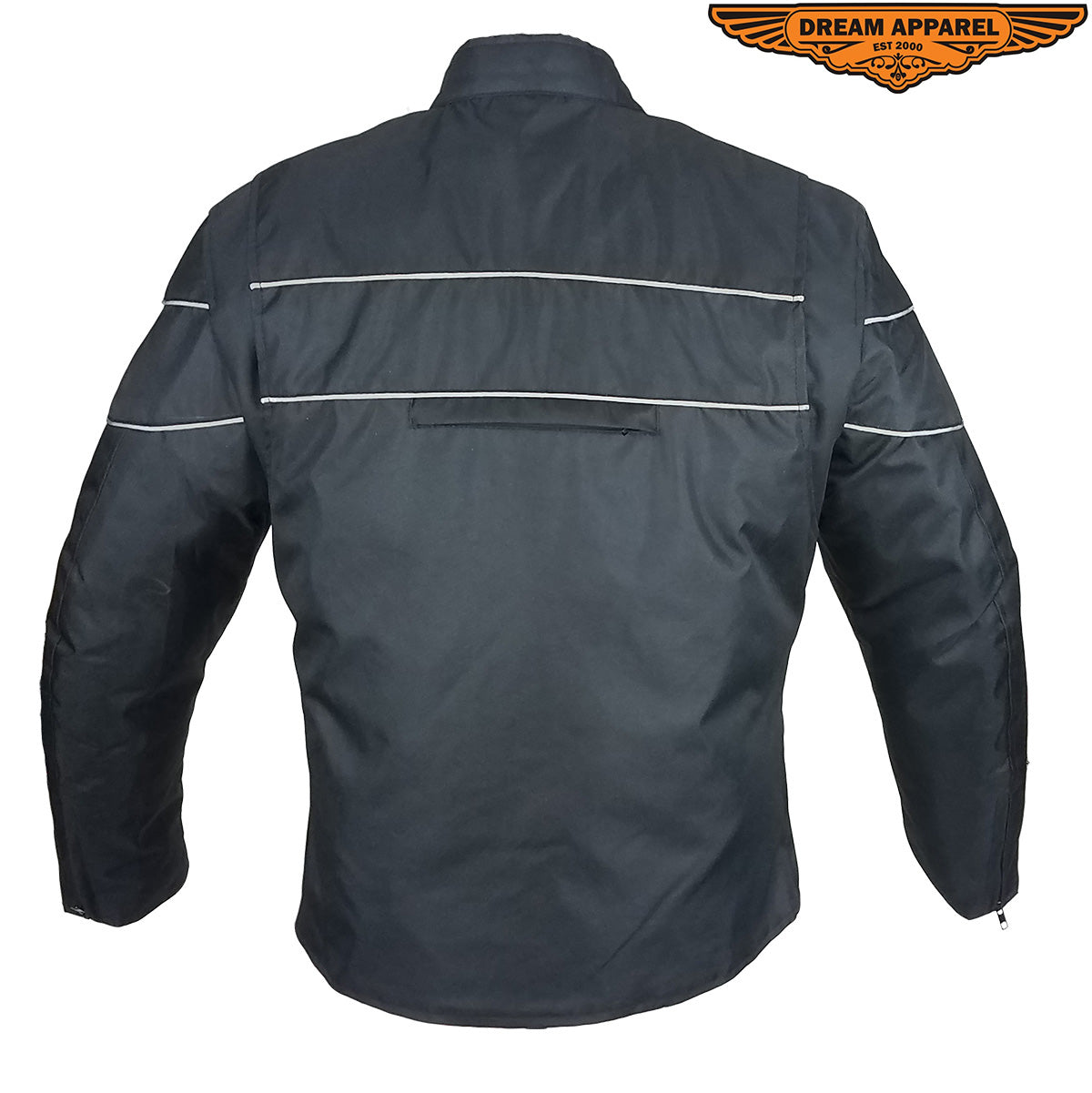 Men's Black Textile Racer Style Jacket