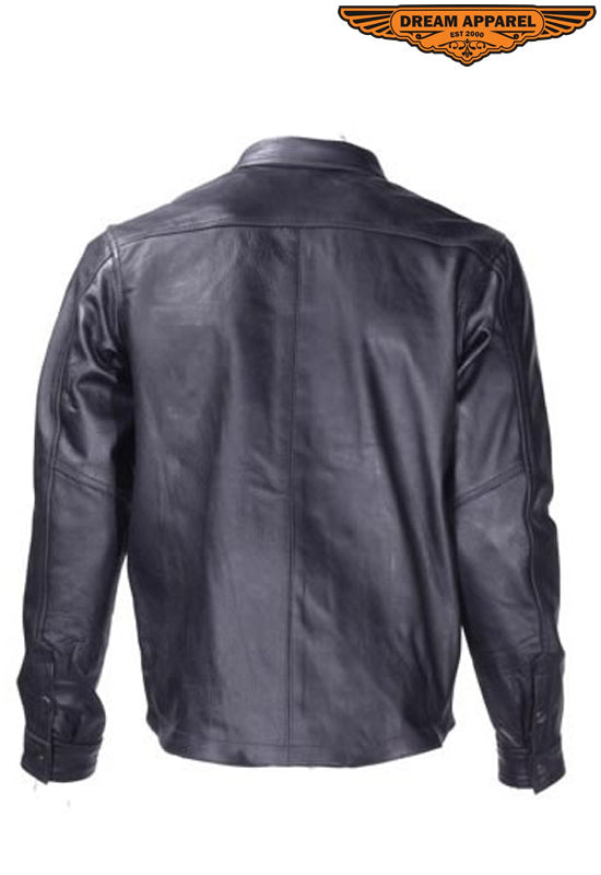 Mens Leather Shirt for Summer Riding