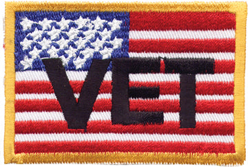 "Vet" American Flag with Yellow Border Patch