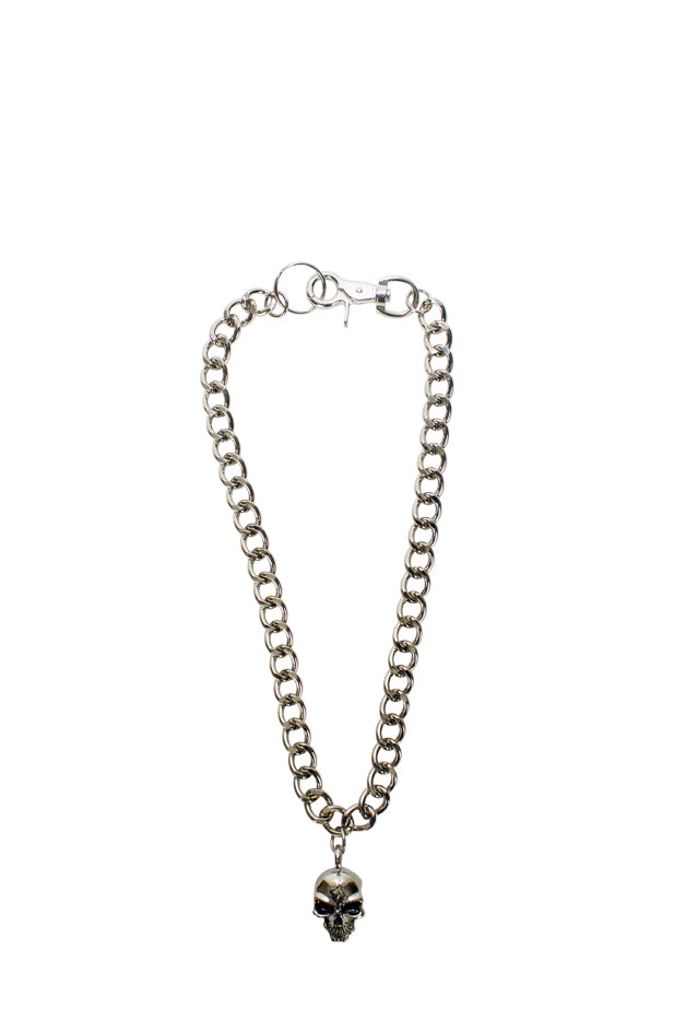 25" Inch Long Chrome Looped Skull Biker Chain