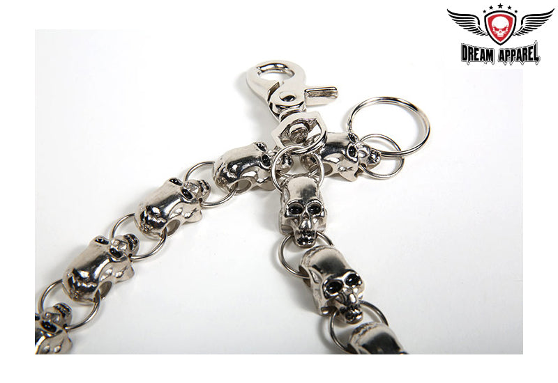 Biker Chain With 15 Skulls